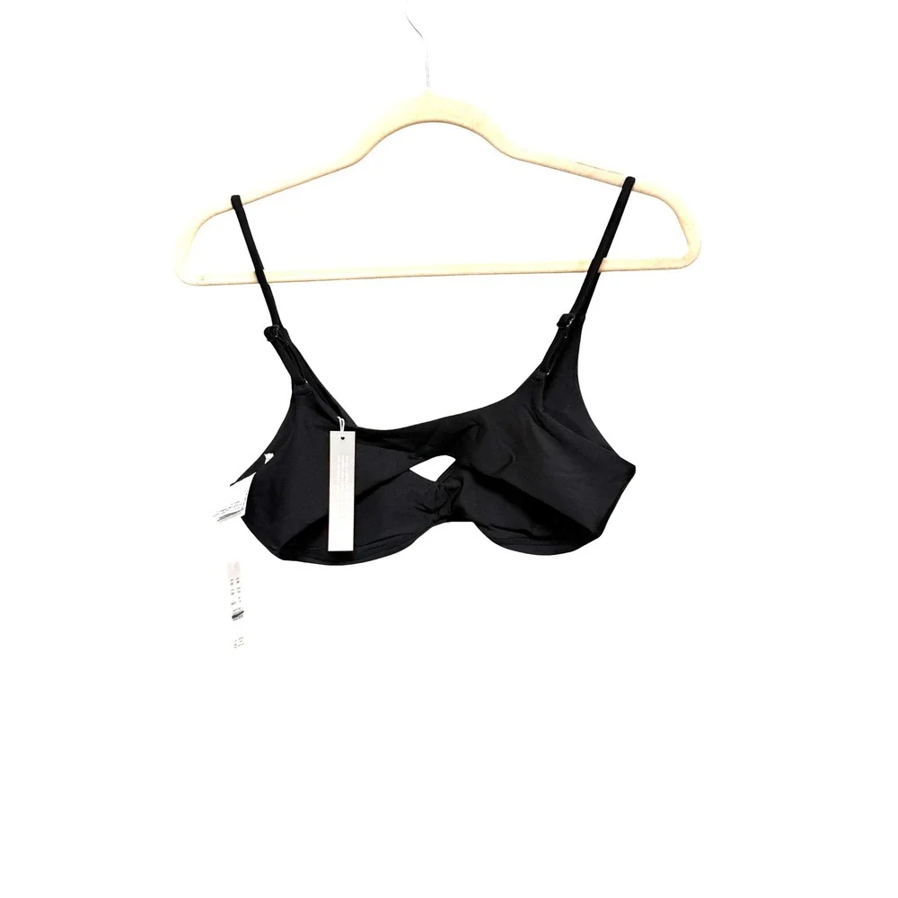J.Crew Classic Sculpt Lana Bikini Top Black Size Medium NWT CI681